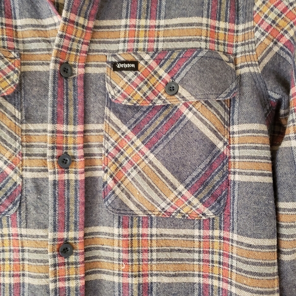 Brixton Bowery plaid flannel shirt, size small - Picture 2 of 6